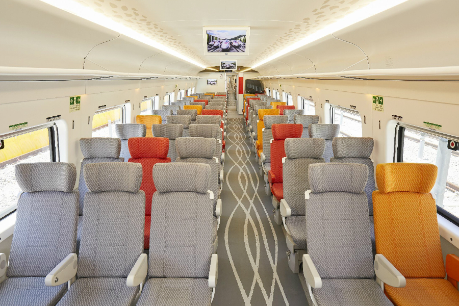 Italotreno. High-Speed Rail Seat. Second class. High-Speed Rail Seat Storage Bag. Second Seating class.